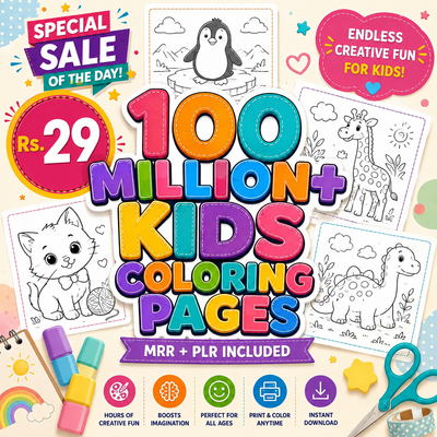 100 Million+ Kids Coloring Pages Bundle | Mega Printable Coloring Book Collection