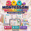 300+ Montessori Preschool Worksheets Bundle | Editable Canva Learning Activities
