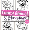 50 Funny Animal Coloring Pages | Cute Printable Coloring Book for Kids & Adults