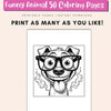 50 Funny Animal Coloring Pages | Cute Printable Coloring Book for Kids & Adults