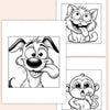 50 Funny Animal Coloring Pages | Cute Printable Coloring Book for Kids & Adults