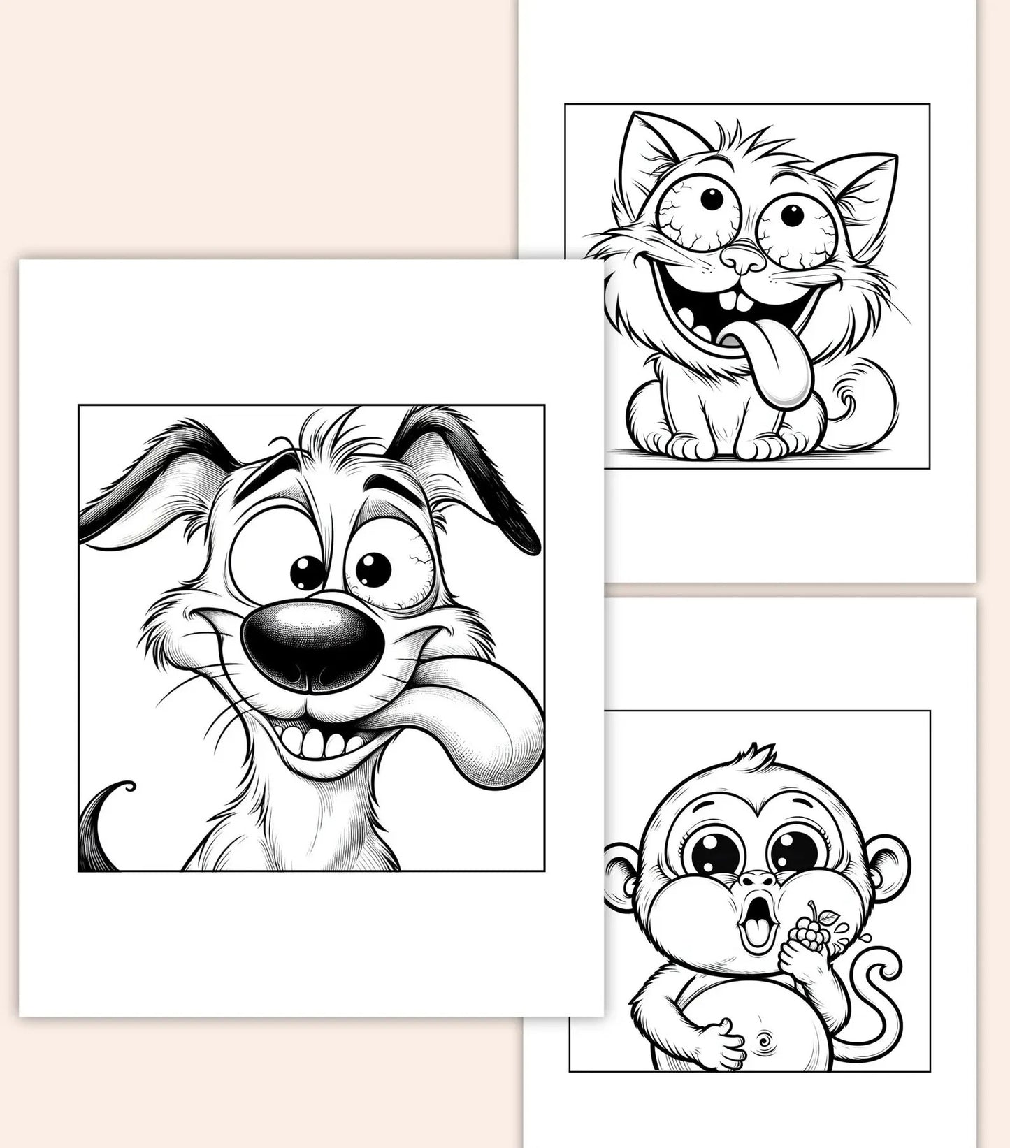 50 Funny Animal Coloring Pages | Cute Printable Coloring Book for Kids & Adults