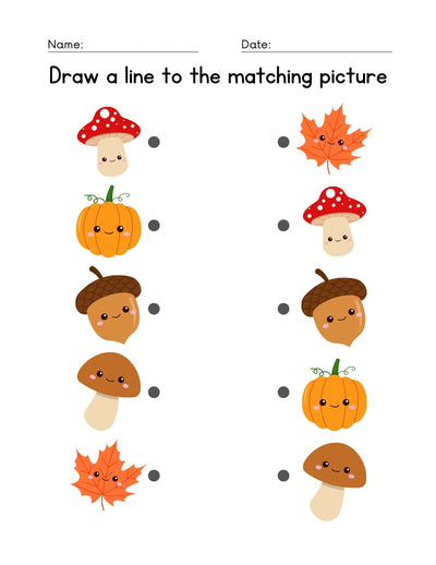 Printable Matching Worksheets – 50 Preschool & Kindergarten Match