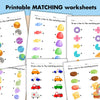 Printable Matching Worksheets – 50 Preschool & Kindergarten Match