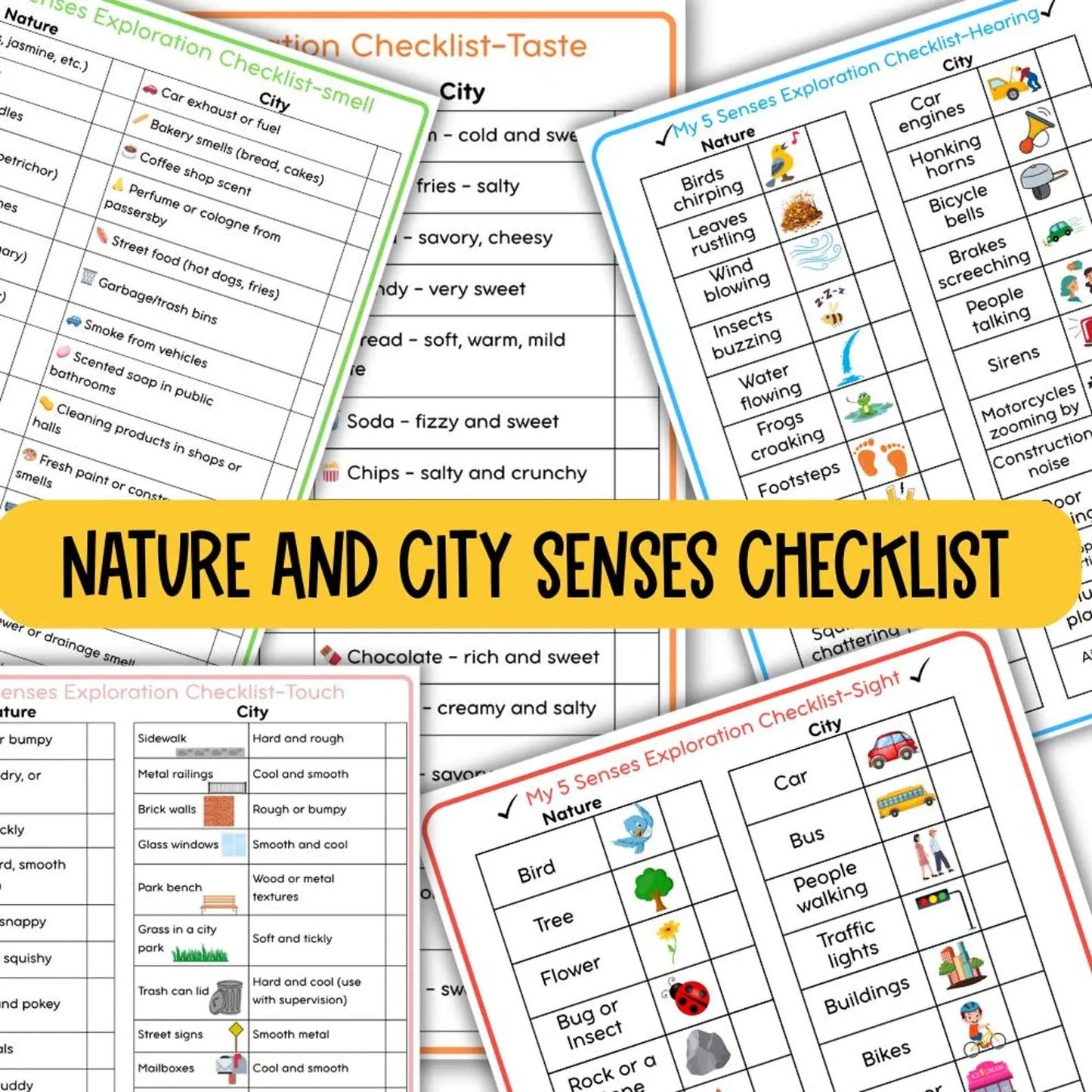 5 Senses Preschool Printable Bundle | Preschool Science Activities