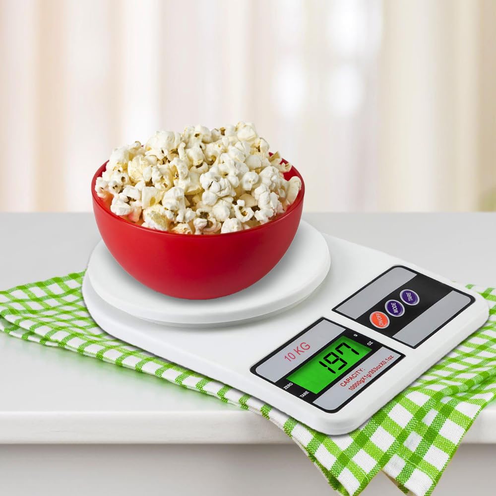 Digital Kitchen Weighing Scale, 10 kg Capacity | Electronic Food Weight Machine with LCD Display for Baking, Cooking, Meal Prep & Diet Tracking | SF-400/A121 | 6-Month Warranty | Colour May Vary
