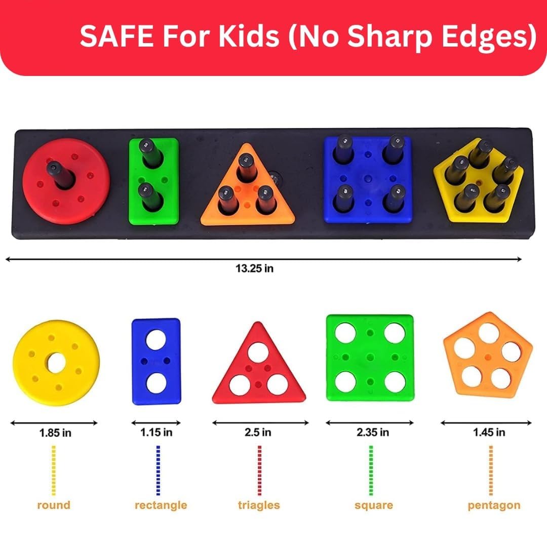 EITHEO 26-Piece Geometric Angle Blocks for Kids, Montessori Sorting & Stacking Educational Toy, Colourful Shape Sorter Puzzle and Learning Activity Toy for Toddlers, Boys & Girls Ages 1–3 Years