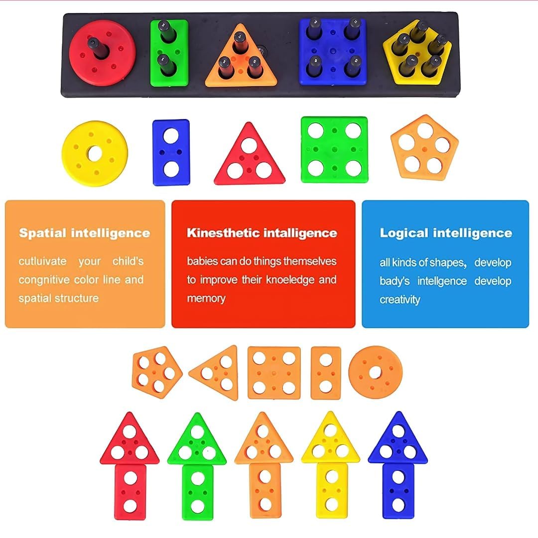 EITHEO 26-Piece Geometric Angle Blocks for Kids, Montessori Sorting & Stacking Educational Toy, Colourful Shape Sorter Puzzle and Learning Activity Toy for Toddlers, Boys & Girls Ages 1–3 Years