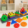 EITHEO 26-Piece Geometric Angle Blocks for Kids, Montessori Sorting & Stacking Educational Toy, Colourful Shape Sorter Puzzle and Learning Activity Toy for Toddlers, Boys & Girls Ages 1–3 Years