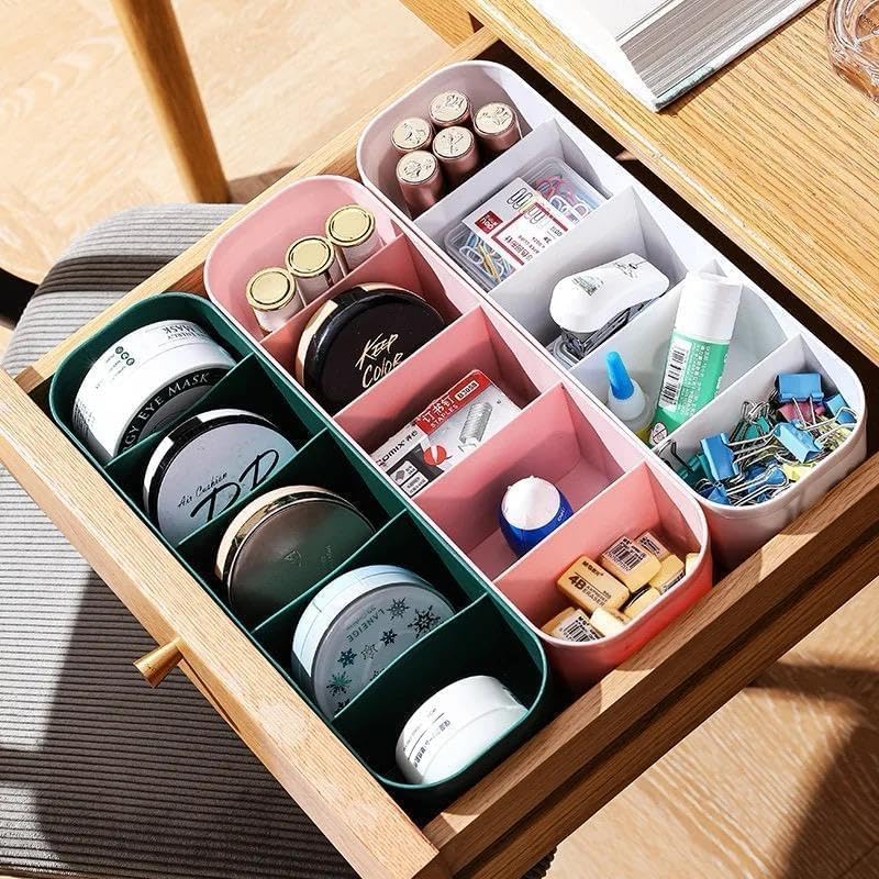 4-Piece Drawer Organizer Set, Plastic Storage Boxes for Underwear, Socks, Bras, Ties & Small Clothing, Closet and Wardrobe Drawer Dividers