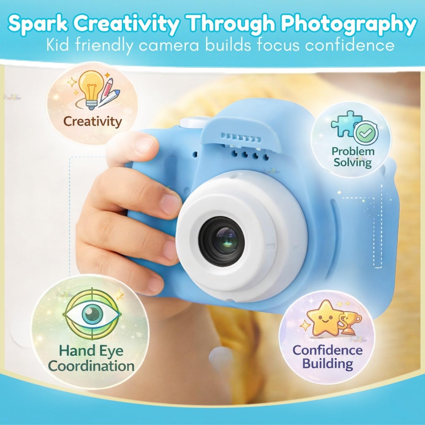 Kids Digital Camera Toy with 3.0MP Photos & 1080P Video | 2-Inch Screen, Up to 32GB Storage & USB Rechargeable | Games, Fun Filters & Time-Lapse Features | Educational Birthday Gift for Boys & Girls Ages 3–12 | Blue