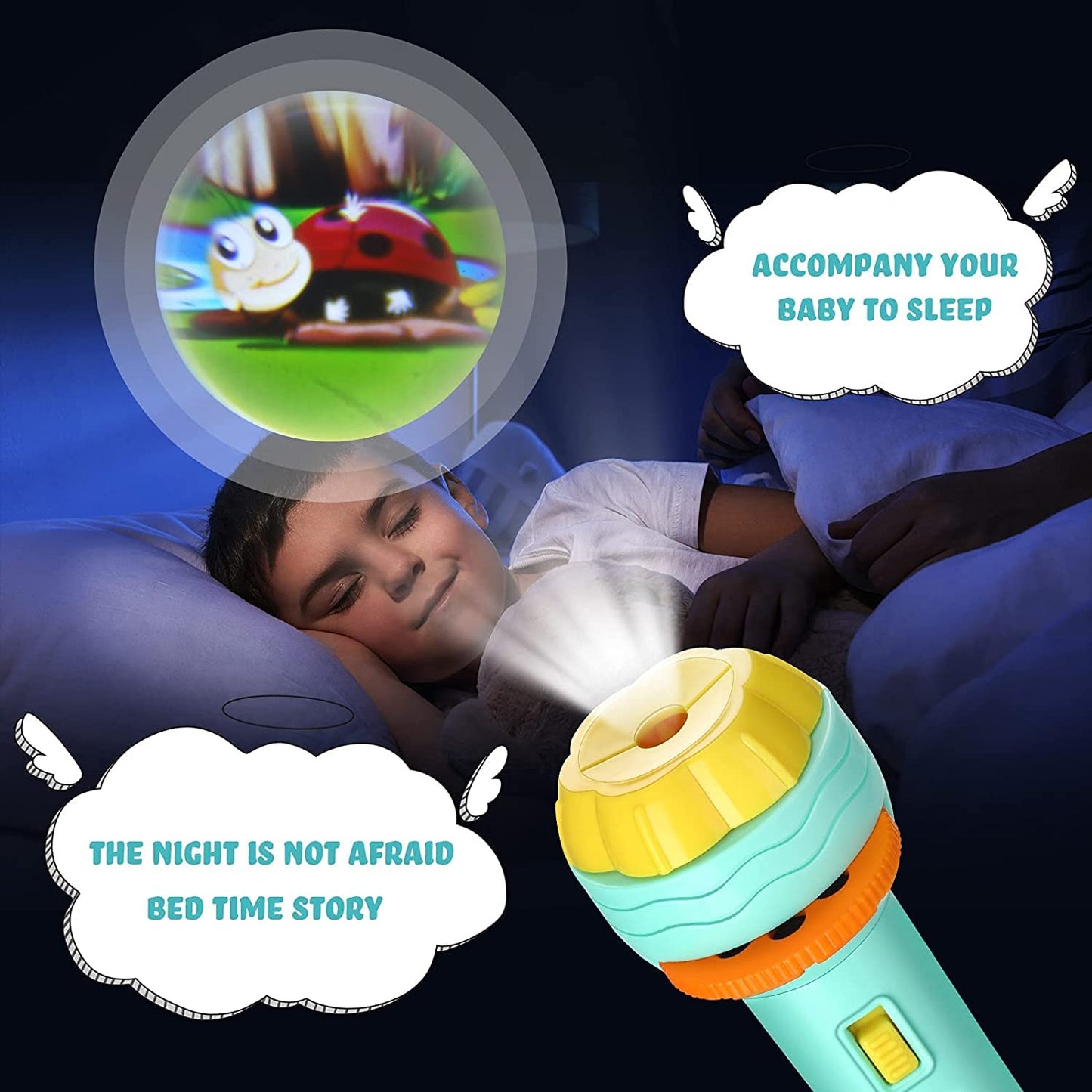 Kids Slide Projector Torch with Interchangeable Picture Slides | Premium ABS Material & Easy-to-Use Design | Versatile Flashlight for Bedtime Stories and Nighttime Fun | Perfect Sleep Companion for Children