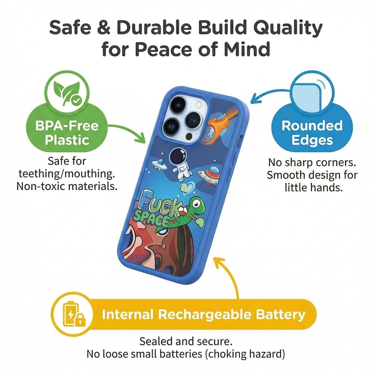 Kids Rechargeable Learning Phone Toy with 24 Educational Modes, Talking Dummy Mobile with Music, Games & Flash Cards, Interactive Mobile Phone Toy for Boys & Girls Ages 2–12