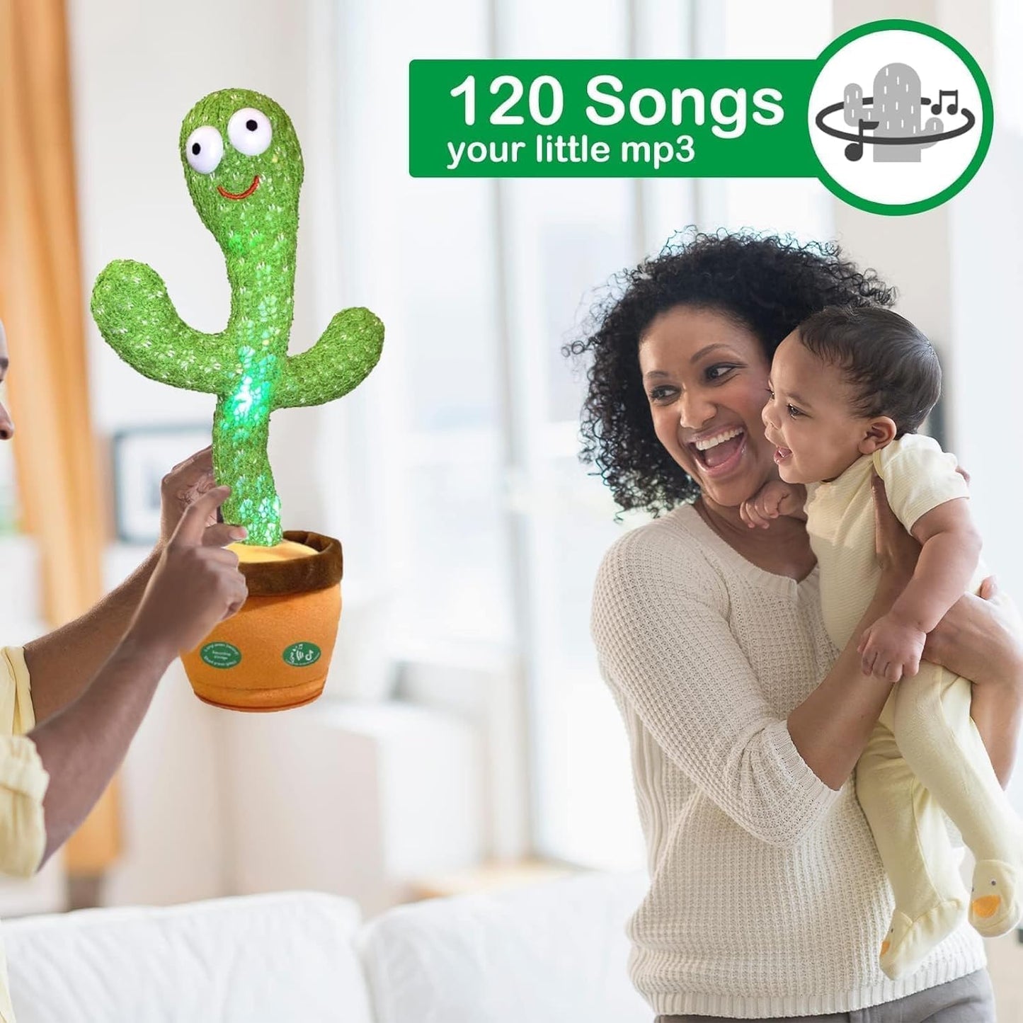 Talking & Dancing Cactus Toy for Kids | Singing, Wriggling, Voice Recording & Repeat-What-You-Say Fun Toy | Interactive Educational Baby Toy for Children, Playtime & Home Décor