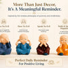 Set of 4 Baby Monk Statues for Home Decor | See No Evil, Hear No Evil, Speak No Evil & Smile Figurines | Resin Buddha Showpiece