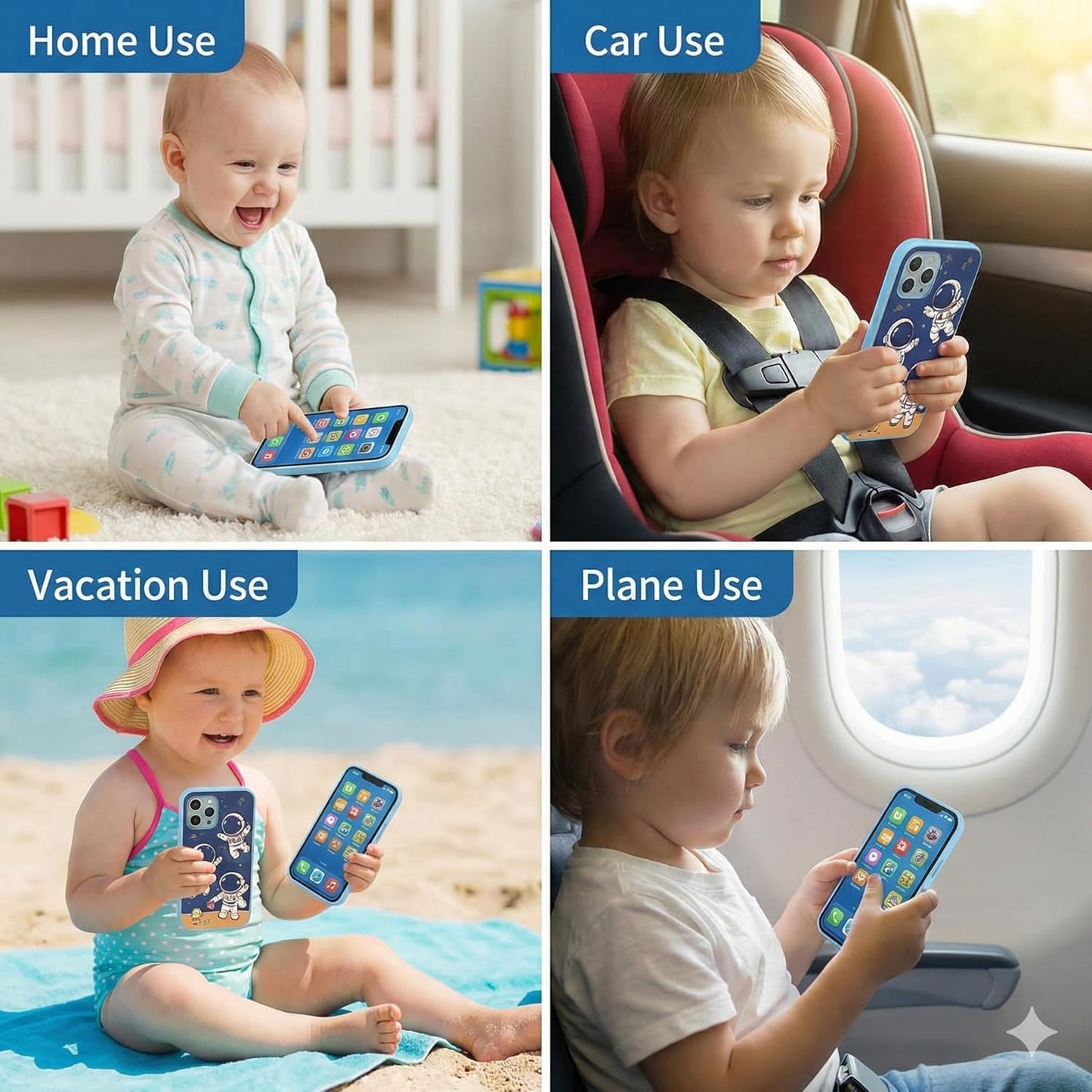 Kids Rechargeable Learning Phone Toy with 24 Educational Modes, Talking Dummy Mobile with Music, Games & Flash Cards, Interactive Mobile Phone Toy for Boys & Girls Ages 2–12