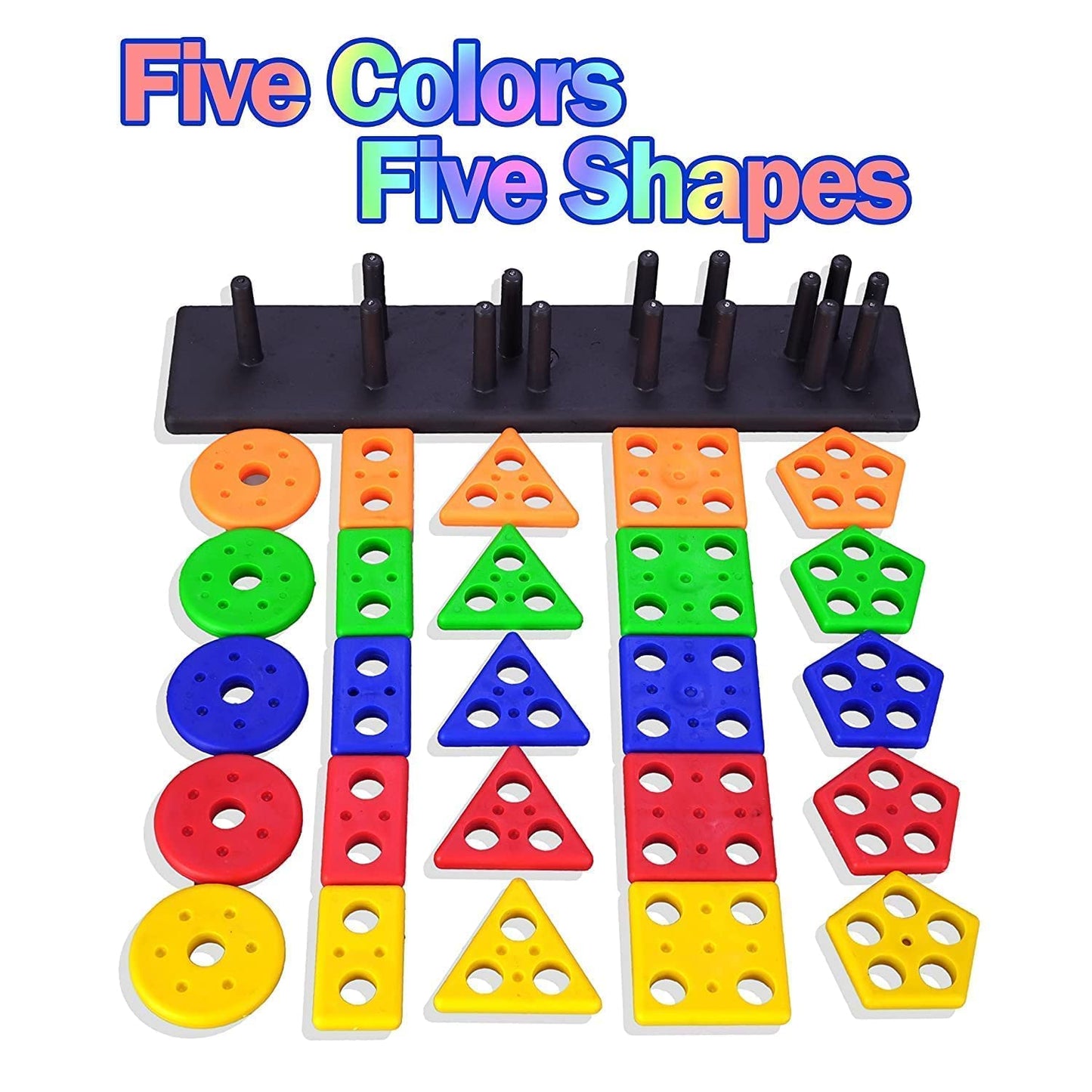 EITHEO 26-Piece Geometric Angle Blocks for Kids, Montessori Sorting & Stacking Educational Toy, Colourful Shape Sorter Puzzle and Learning Activity Toy for Toddlers, Boys & Girls Ages 1–3 Years