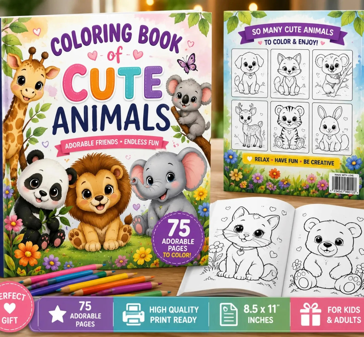 75 Cute Animal Coloring Pages for Kids | Printable Animal Coloring Book PDF