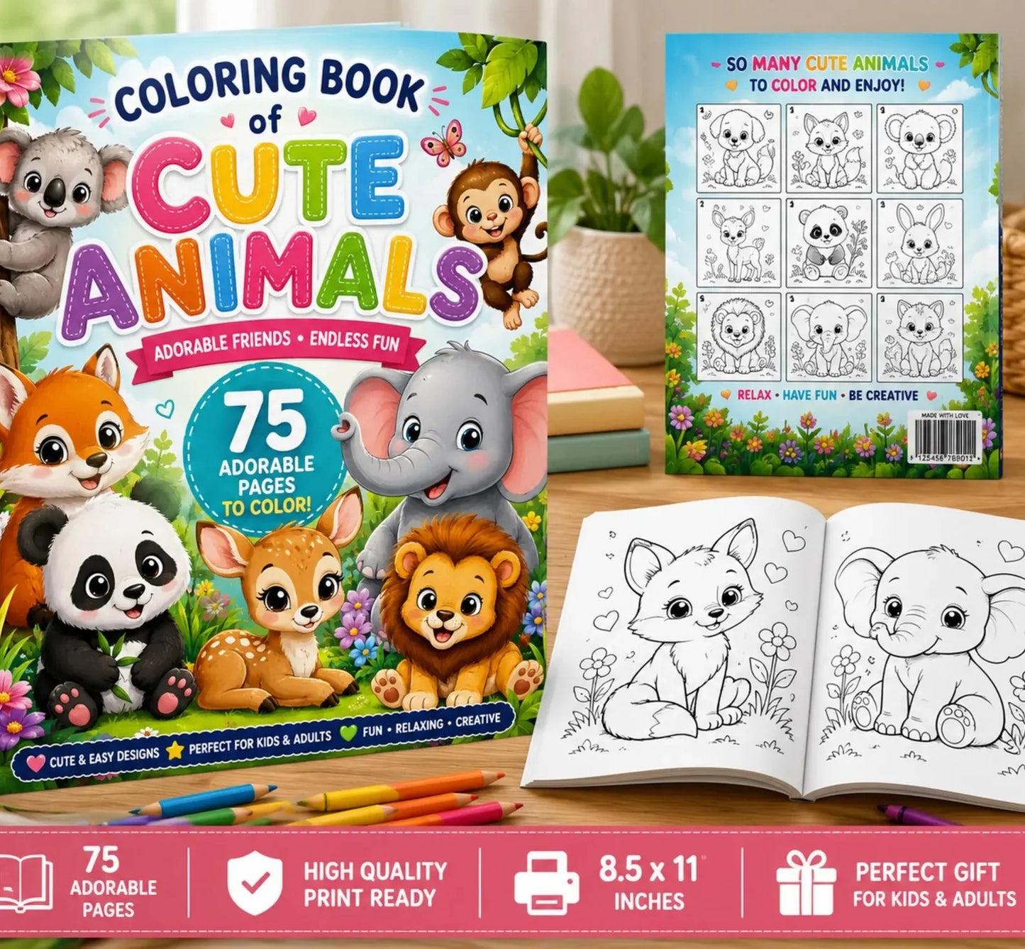 75 Cute Animal Coloring Pages for Kids | Printable Animal Coloring Book PDF