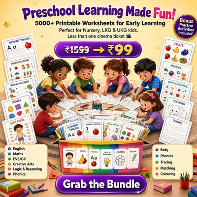 ✏️ 5,000+ Printable Worksheets for Kids | English, Math, Science & More