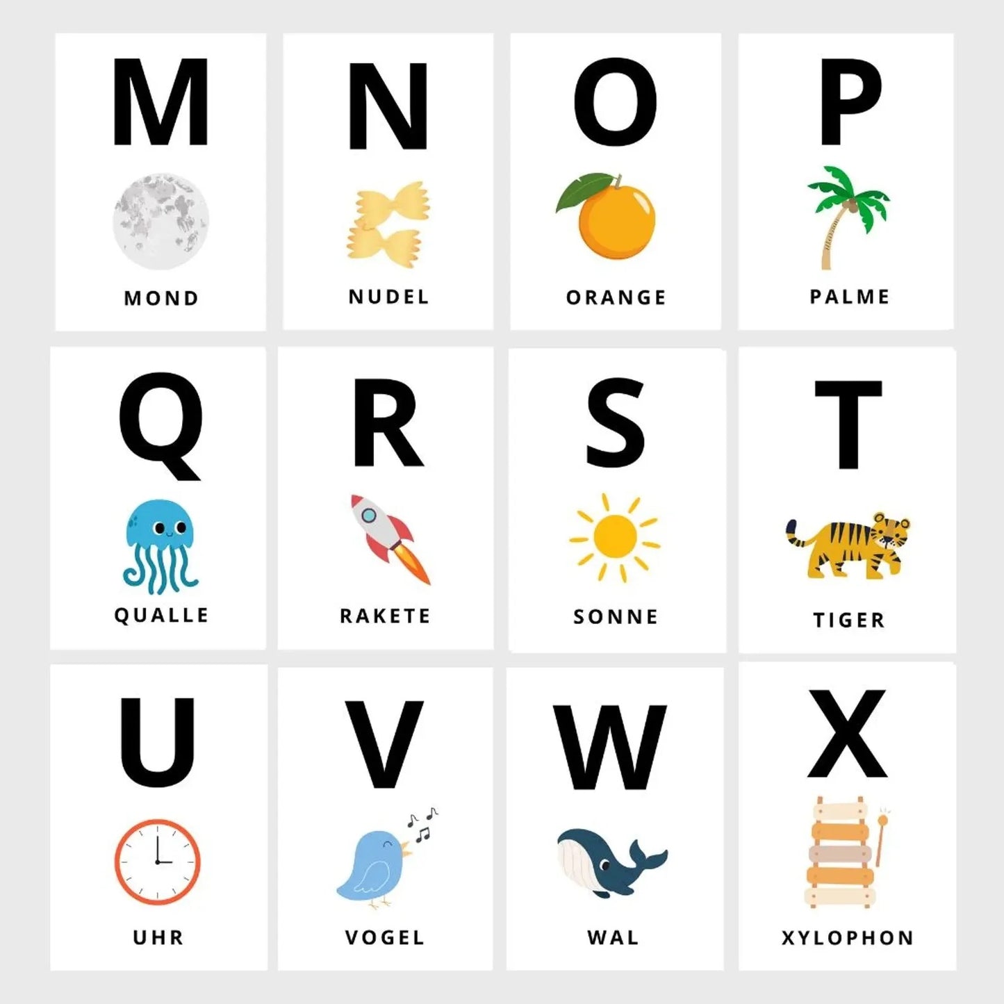 ABC Alphabet Flash Cards Printable PDF | 26 A-Z Learning Cards + 7 Cut-Out Pages for Preschool & Kindergarten