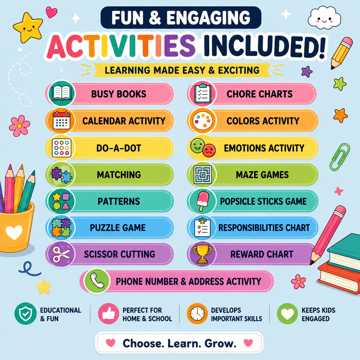 500,000+ Kids Educational Printables Bundle | Printable Worksheets, Coloring Pages, Busy Books