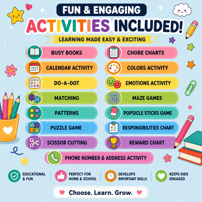 500,000+ Kids Educational Printables Bundle | Printable Worksheets, Coloring Pages, Busy Books