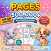 Kids Learning Bundle 500,000+ Printable Worksheets & Activities | PLR + MRR License | Homeschool, Preschool, Busy Book, Coloring Pages
