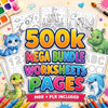 Kids Learning Bundle 500,000+ Printable Worksheets & Activities | PLR + MRR License | Homeschool, Preschool, Busy Book, Coloring Pages