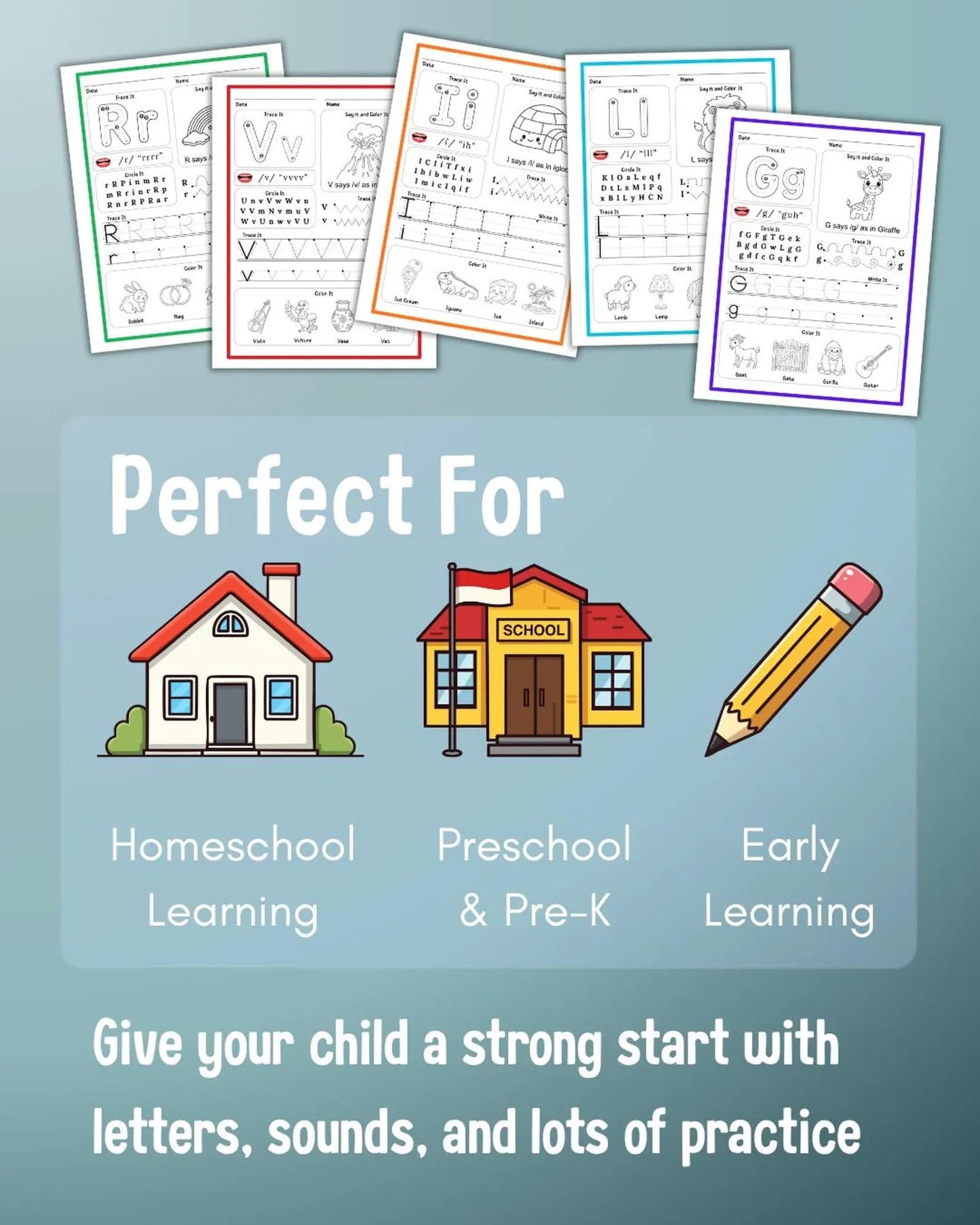 Phonics Workbook & ABC Alphabet Tracing