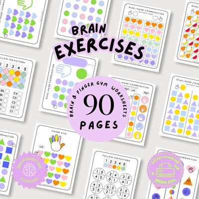 90 Brain & Finger Gym Worksheets for Kids (Printable PDF)